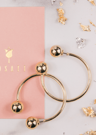 Gold Circle Earrings - ROSAII